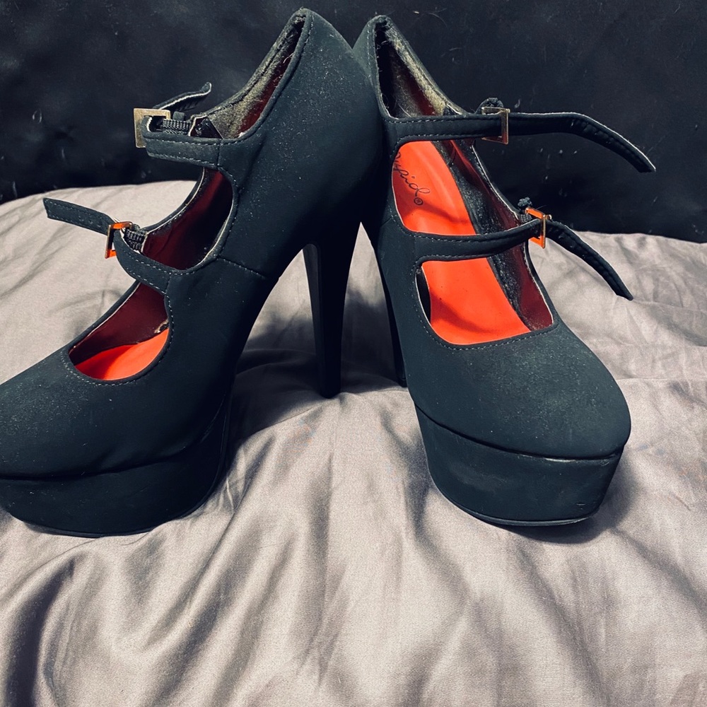 Black high heels . Poss 6 inch heels